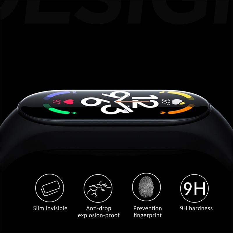 Miếng dán mặt đồng hồ Jansin kính 3D chống trầy xước bảo vệ cho đồng hồ thông minh Xiaomi Mi Band 7