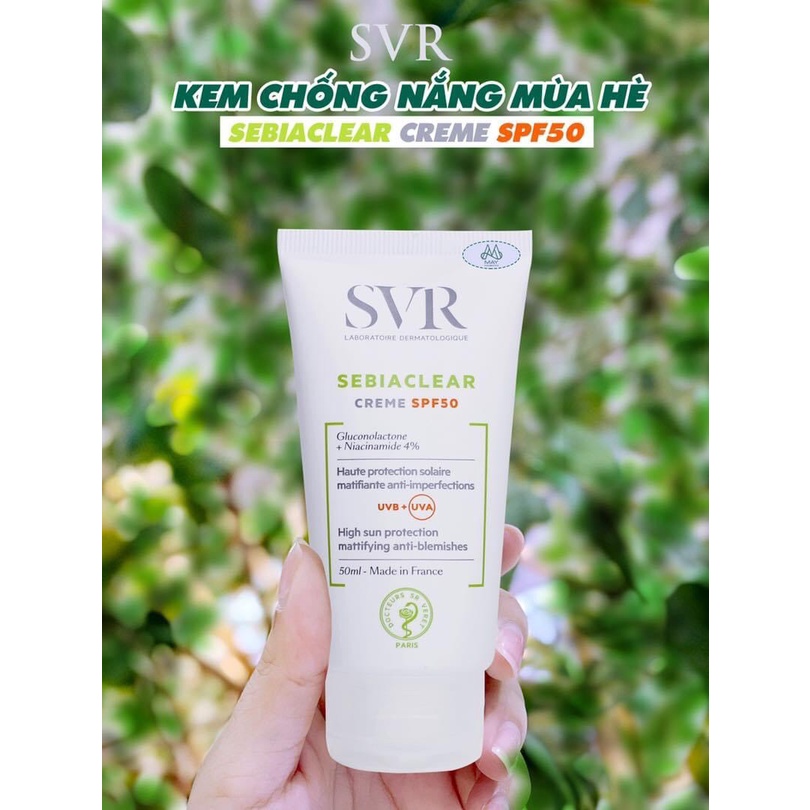 Kem Chống Nắng SVR Làm Giảm Mụn, Không Bóng Nhờn 50ml Sebiaclear Crème SPF50