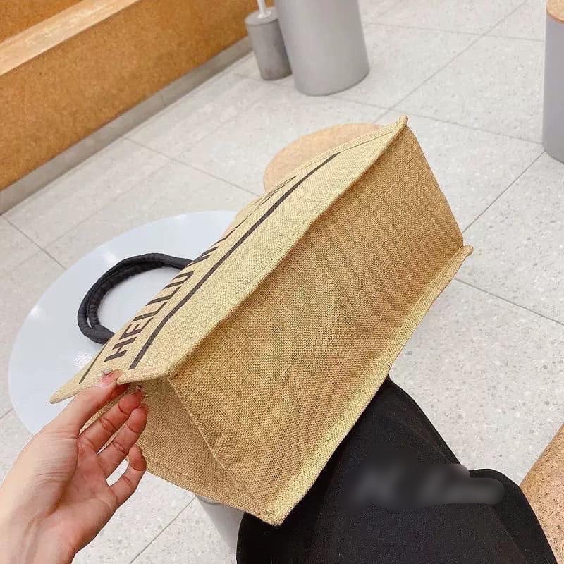 túi cói du lịch,  túi xách du lịch nữ đẹp giá rẻ phong cách Hàn Quốc phù hợp đi biển, size lớn đựng được nhiều đồ