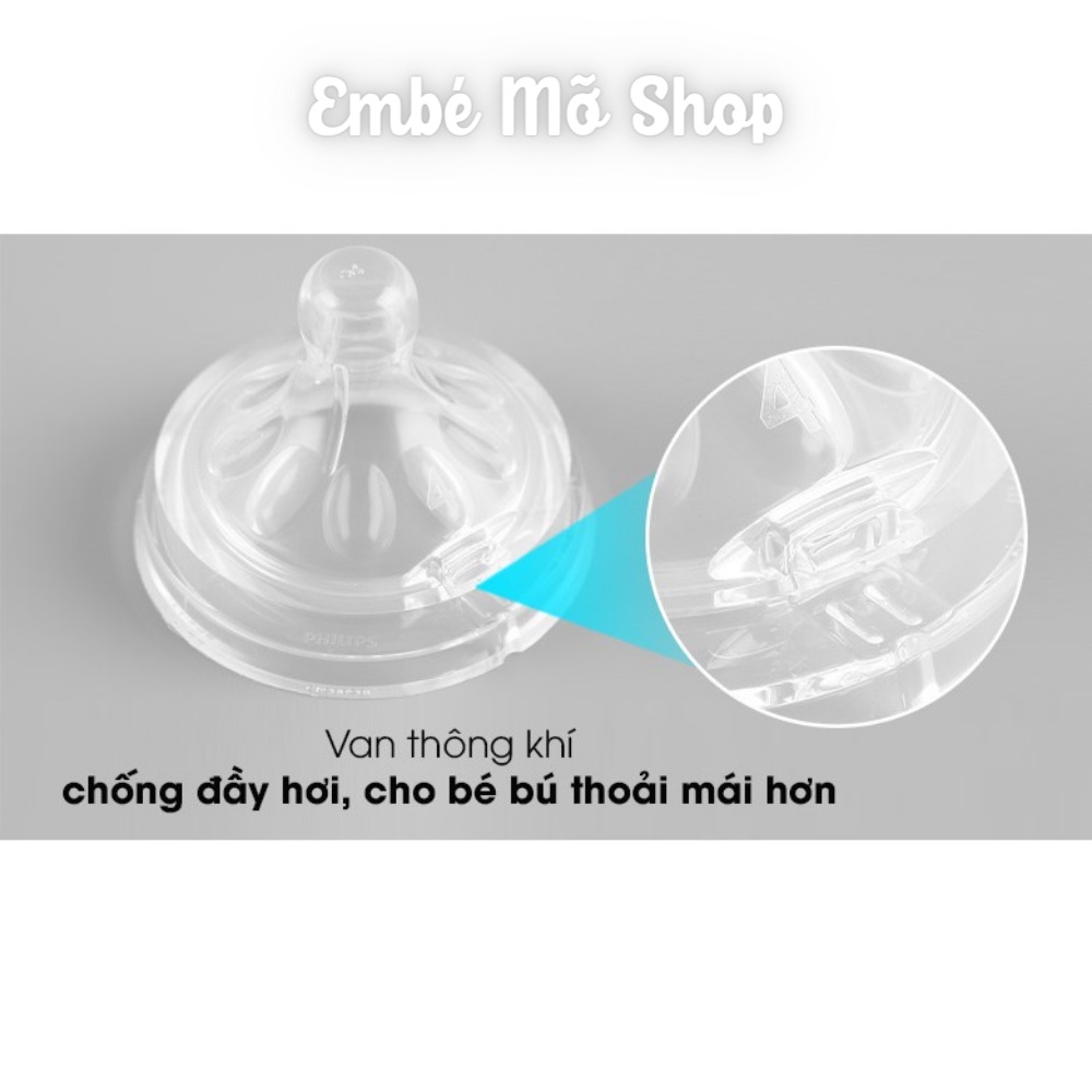 Núm Ti Bình Sữa PHILIPS AVENT Natural Số 1 - 3 Hàng Chính Hãng - Embé Mỡ