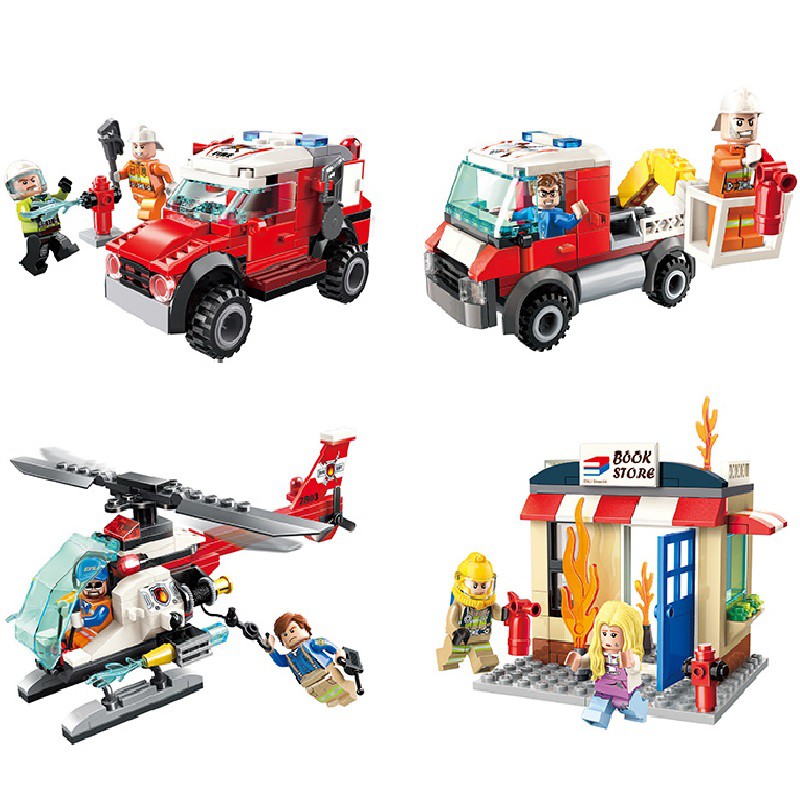 Xếp hình Cứu hỏa 2801-2804 - Bộ đồ chơi xếp hình lego Qman
