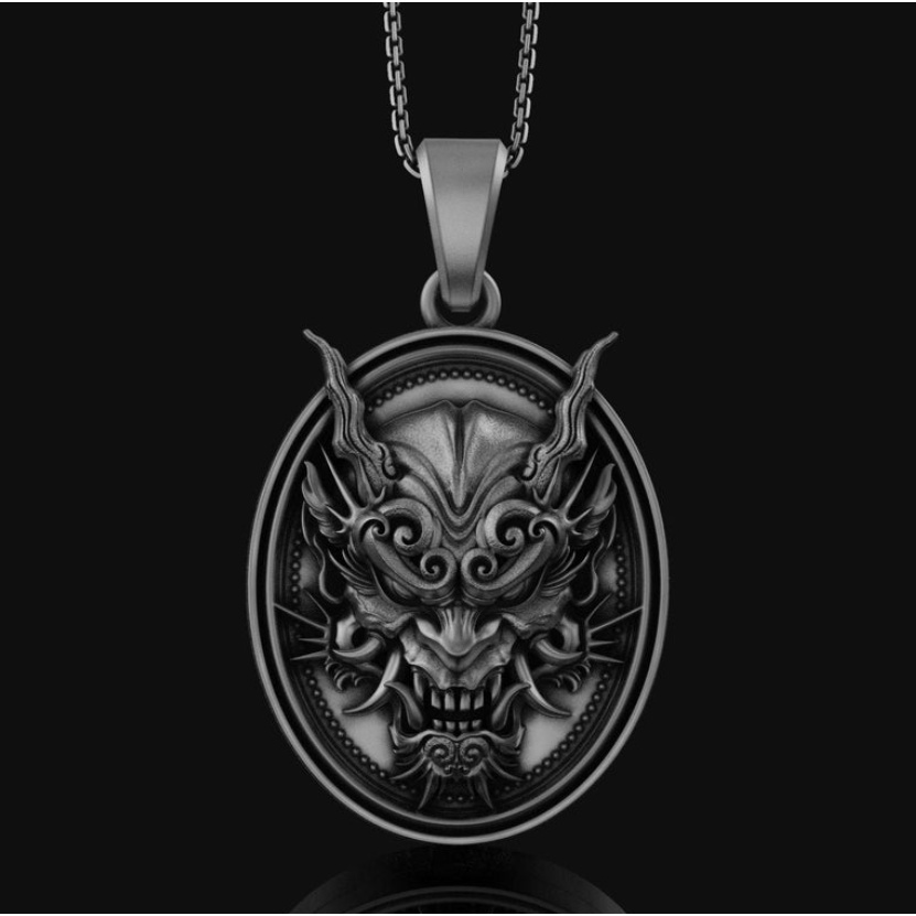 Mặt Dây Chuyền Kim Loại Hình Mặt Nạ Quỷ Thời Trang Hip Hop Cá Tính Dành Cho Nam