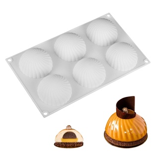  Khuôn Silicone Làm Bánh Mousse Pudding Thạch Rau Câu 6 Lỗ DIY 