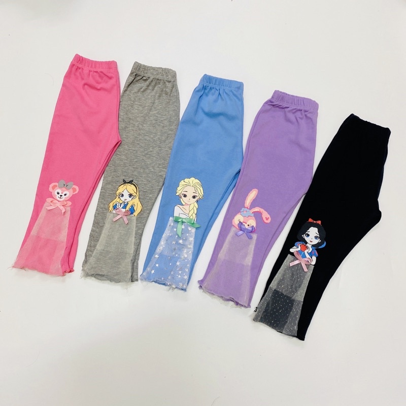 Quần Legging ống loe họa tiết hoạt hình cho bé 10-22kg❤️ chất Cotton co giãn 4 chiều