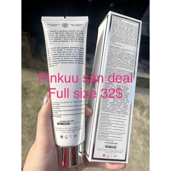 Glamglow sữa rửa mặt tẩy trang bùn 32$ SUPERCLEANSE Clearing Cream-to-Foam Cleanser Boxycharm