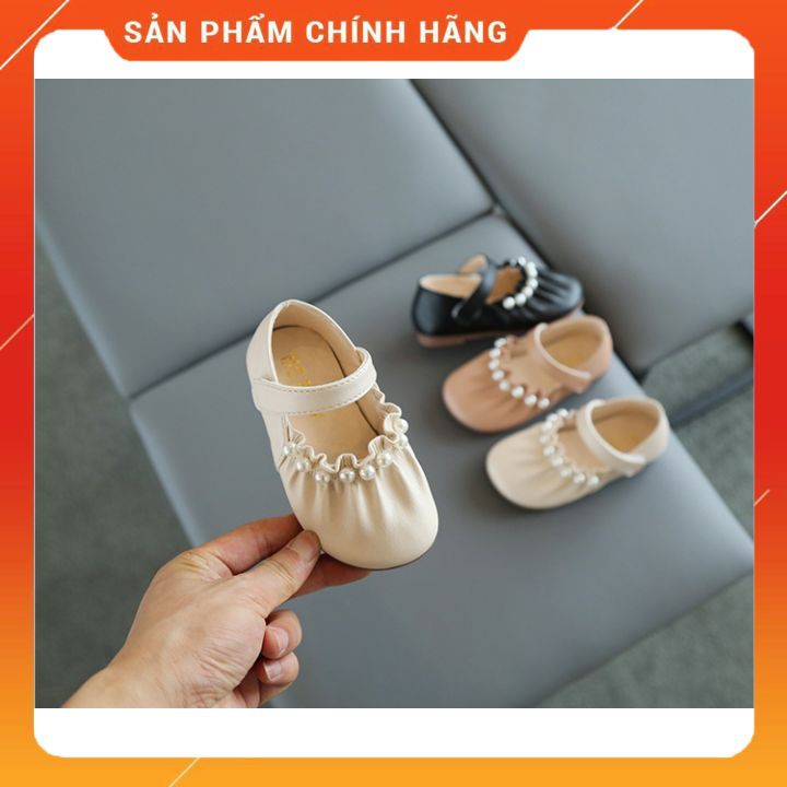 Giày búp bê cho bé gái đính ngọc trai giầy bít cho bé gái,đế mềm chống trượt(hàng chính hãng MG Baby) MSP V591