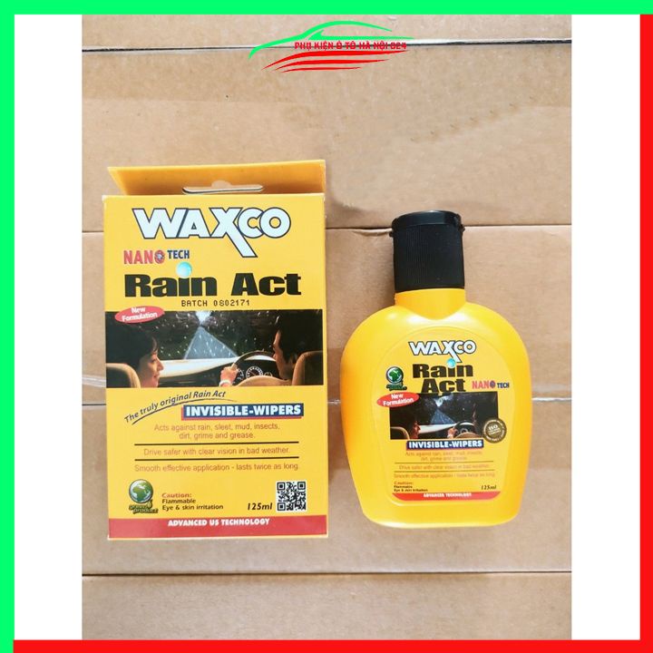 Dung dịch chống bám nước mưa xe WAXCO Malaysia dung tích 125ml