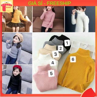 Áo len bé trai và bé gái, Áo len cổ lọ cho bé 2-7 tuổi phong cách Hàn Quốc đanh sợi không bai xù