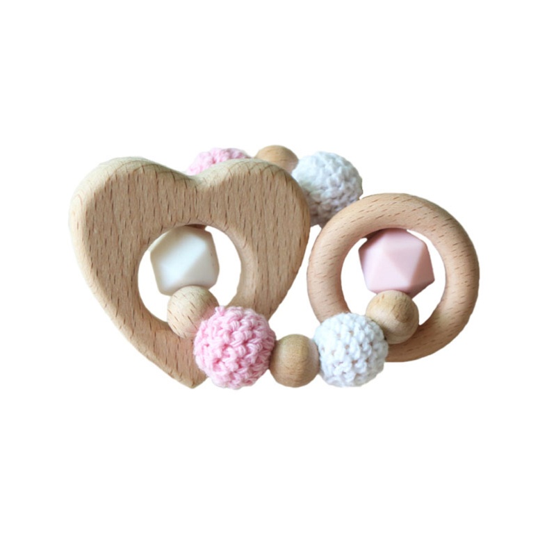 Đồ Chơi Vòng Tay / Núm Vú Giả Có Kẹp Treo Xe Đẩy Em Bé Sơ Sinh Gặm Răng