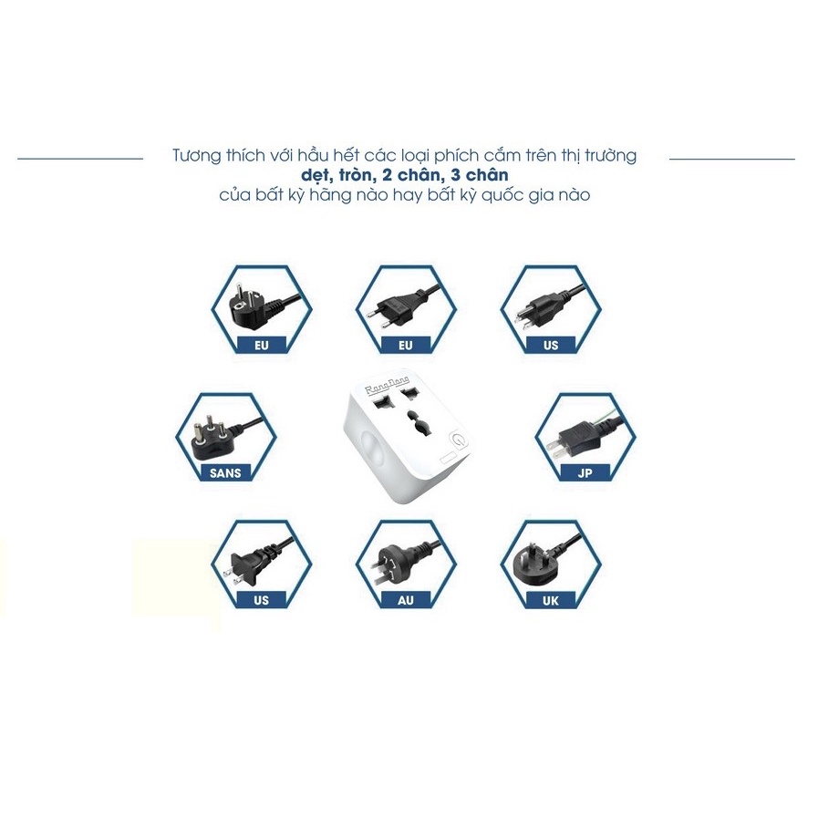 Ổ cắm điện thông minh 16A , điều khiển bằng wifi , 3g, 4g Rạng Đông công suất 3500w