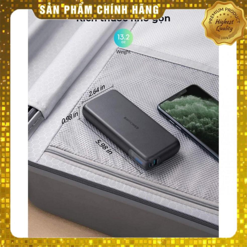 - Pin sạc dự phòng RAVPOWER RP-PB201, 20000mAh PD 3.0 60W & QC 3.0 18W