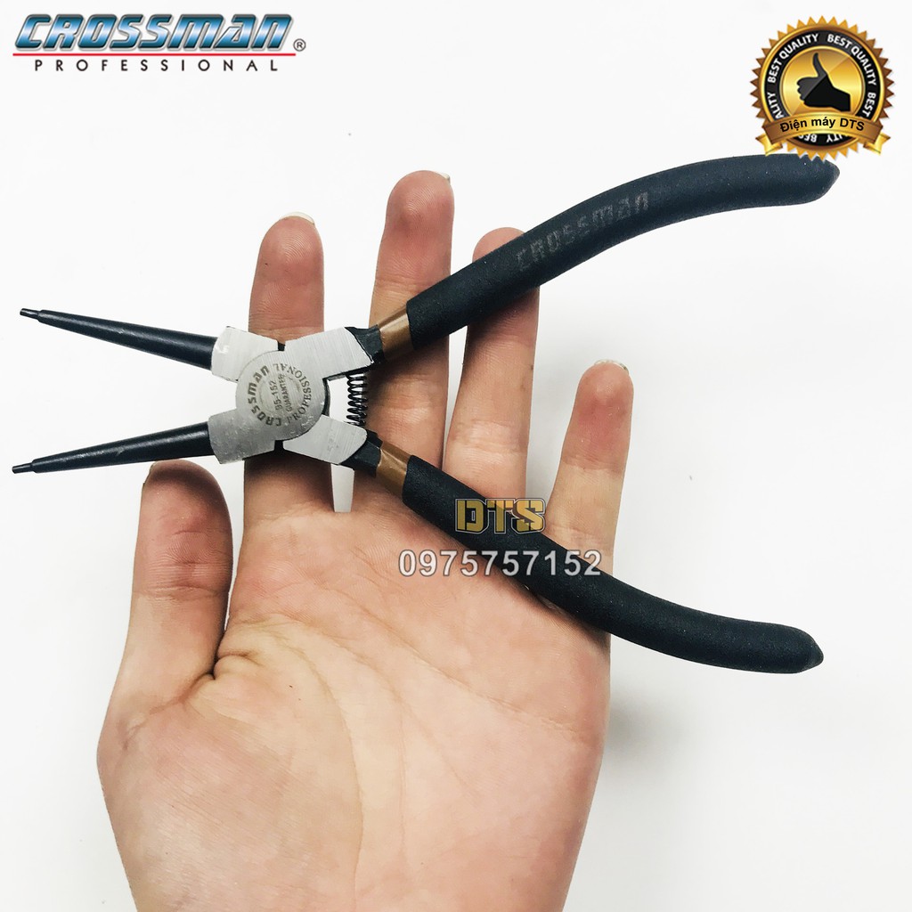 Kìm mở phe trong mũi thẳng cao cấp CROSSMAN 95-152 GUARANTEE 7 inch, kìm phanh thép CR-V, kềm mở phe mũi thẳng mở trong