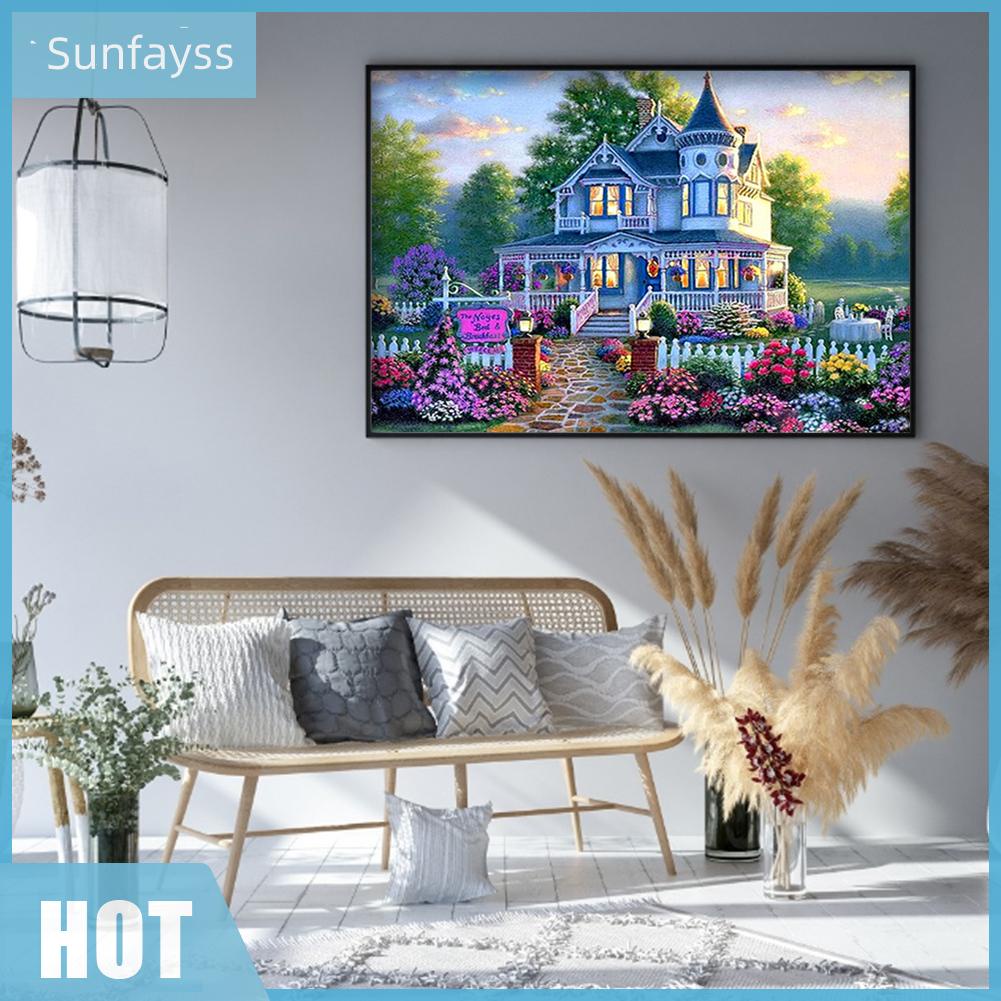 Bộ Tranh Thêu Chữ Thập Tự Làm Hình Phong Cảnh Trang Trí Sân Vườn