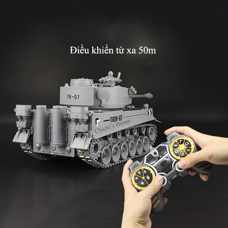Đồ chơi xe tăng điều khiển chạy xích kim loại Tiger-1