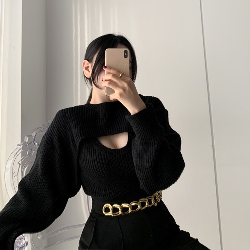 Set hai món Áo không tay IELGY và Áo khoác ngoài thời trang cho nữ