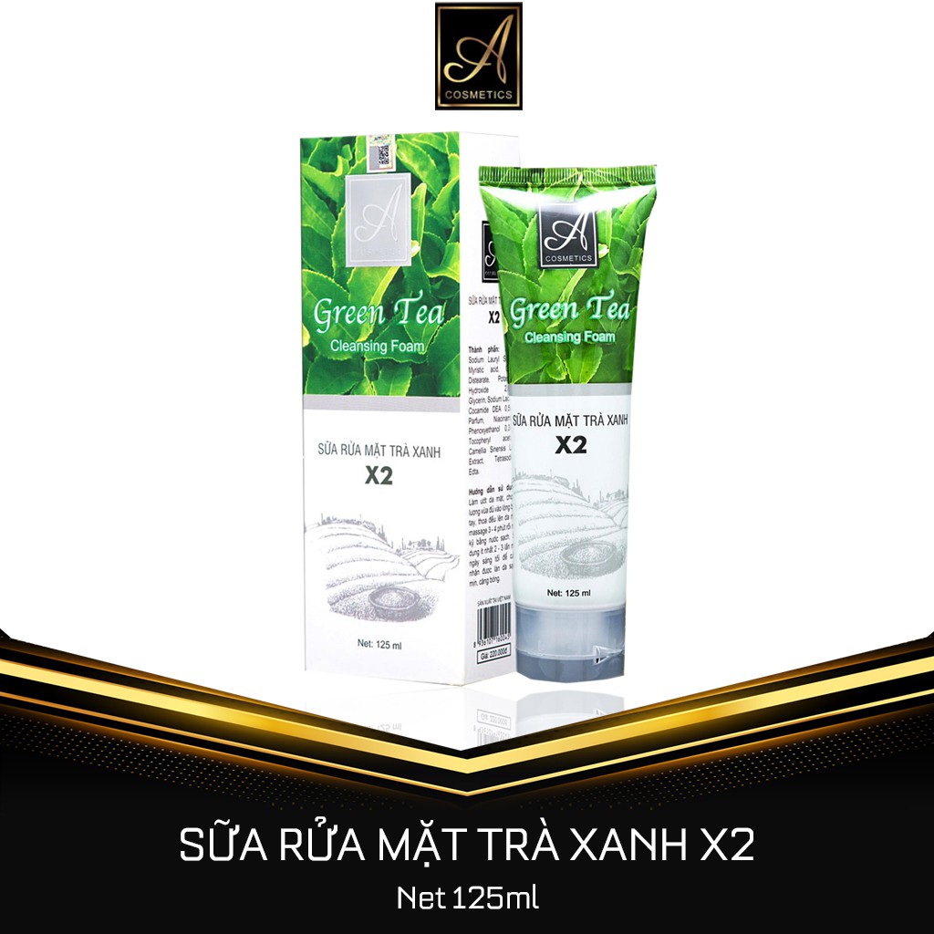 Sữa Rửa Mặt Trà Xanh X2 💎120 ml💎 Giúp làm sạch sâu, se khít lỗ chân lông và làm sáng da mịn màng💎