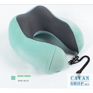 Gối Cao Su Non ❤️FREESHIP❤️ GỐI CHỮ U cao cấp tặng kèm túi đựng, memory foam du lịch ngủ trưa văn phòng KC11-CSN