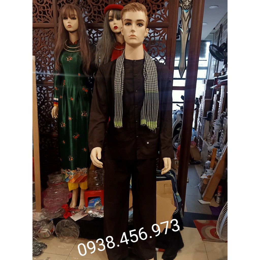 Áo Bà Ba Nam Vải Kate Cao Cấp Kèm Khăn Rằn, Quần Áo Chú Cuội Chị Hằng Nhân Dịp Trung Thu