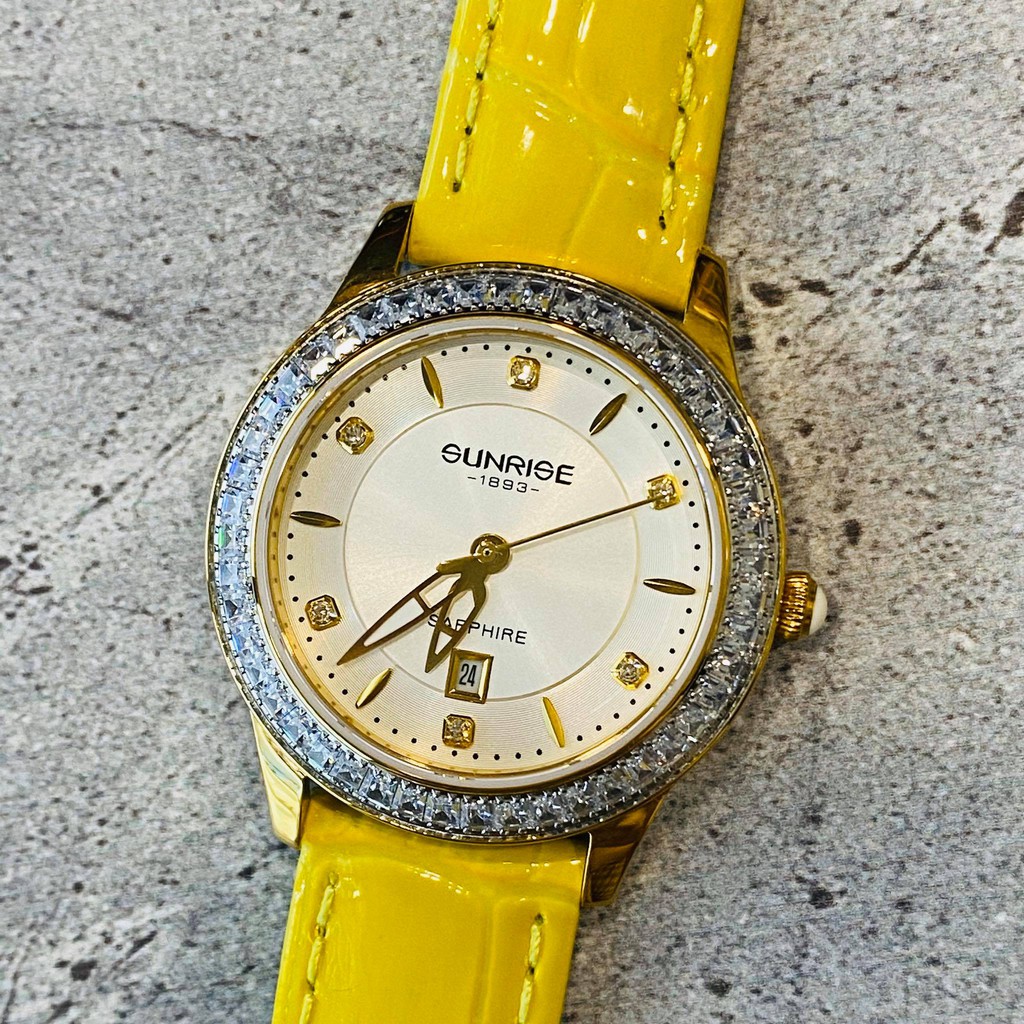 Đồng hồ Sunrise nữ chính hãng Nhật Bản L2193PA.GL.V - kính saphire chống trầy - đính