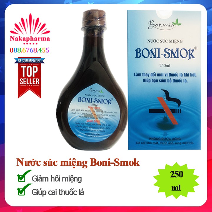 ✅ Nước súc miệng Boni-Smok – Giúp bỏ thuốc lá dễ dàng, giảm hôi miệng Bonismok