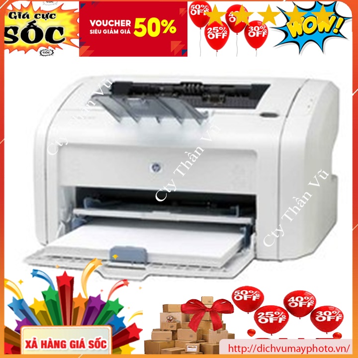 Máy in Laser đen trắng HP 1018 có in 2 mặt in tràn lề thiết kế nhỏ gọn chất lượng INECO
