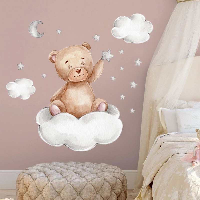 Giấy dán tường 45*30cm hoạt hình dễ thương trang trí phòng bé