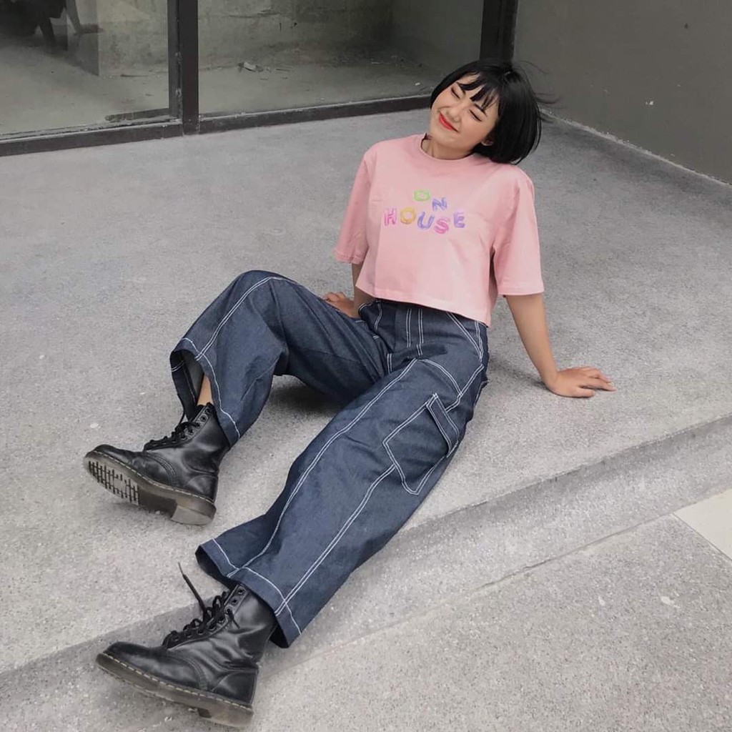 Áo in ONHOUSE (Đen, Hồng nhạt)