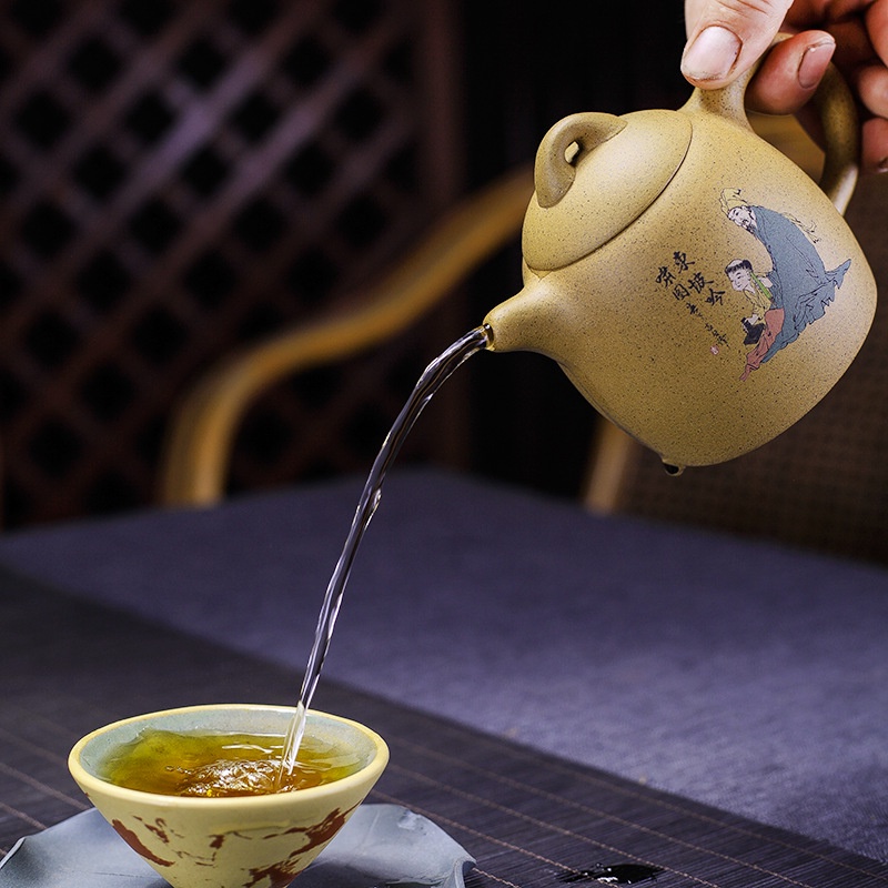 Ấm Tử Sa Nghi Hưng Tần Quyền Sư Đồ 320 ml (Chi Ma Đoạn)