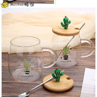 Ly thủy tinh có nắp đậy và muỗng xinh xắn