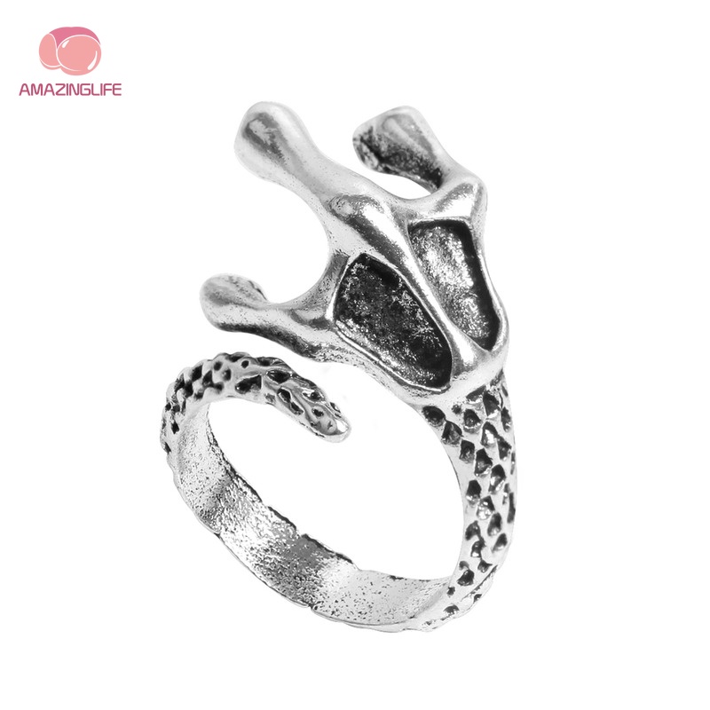 Nhẫn Hình Rắn / Ếch Bằng Hợp Kim Phong Cách Gothic Punk Cổ Điển Cá Tính Dành Cho Nam