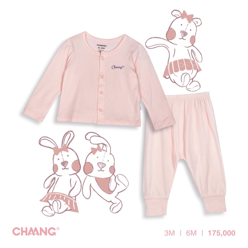 Bộ cài thẳng Chaang sơ sinh bé trai bé gái SS2022D05