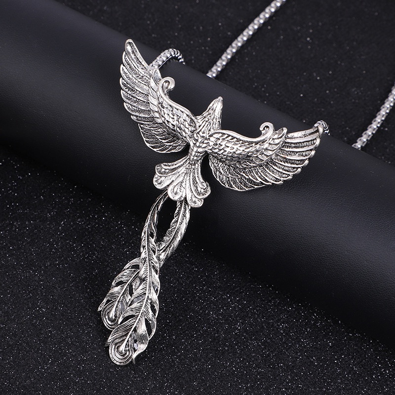 Dây Chuyền Dáng Dài Mặt Hình Chim Phượng Hoàng Đính Đôi Cánh Độc Đáo Phong Cách Âu Mỹ Cổ Điển Thời Trang Cho Nam Và Nữ