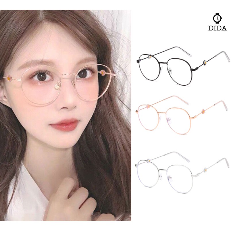 Mắt Kính Chống Ánh Sáng Xanh Họa Tiết Hoa Cúc Thời Trang Cho Nữ