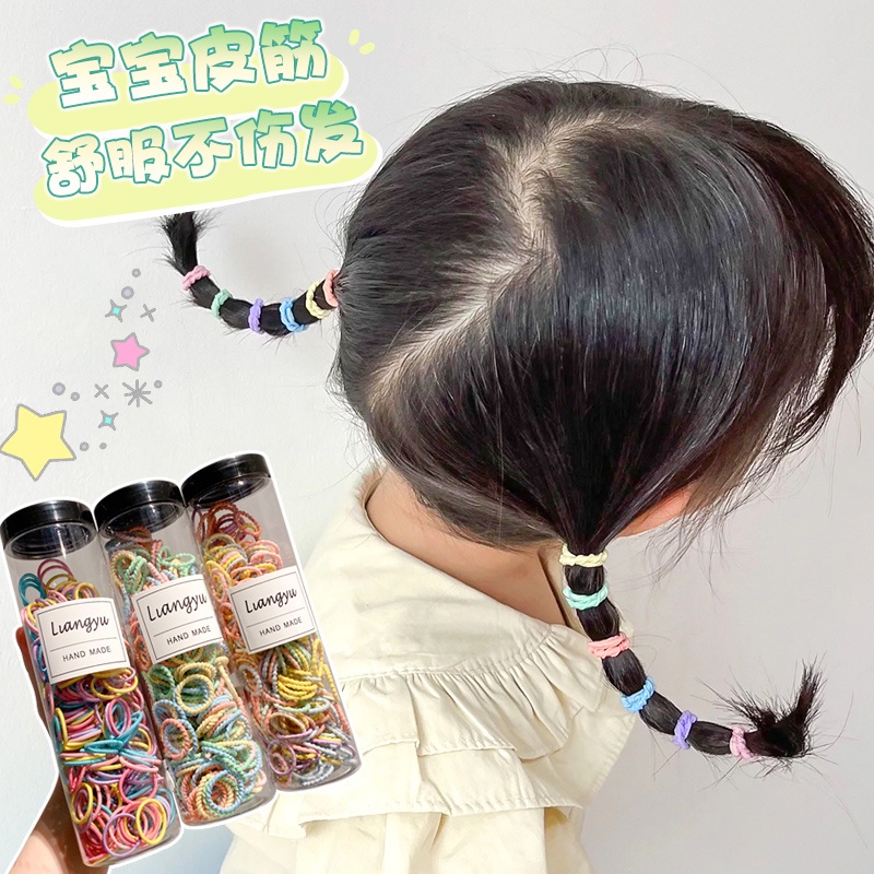 Set 300 Dây Thun Buộc Tóc Dùng Một Lần Thời Trang Hàn Quốc Đơn Giản Không Làm Tổn Thương Tóc