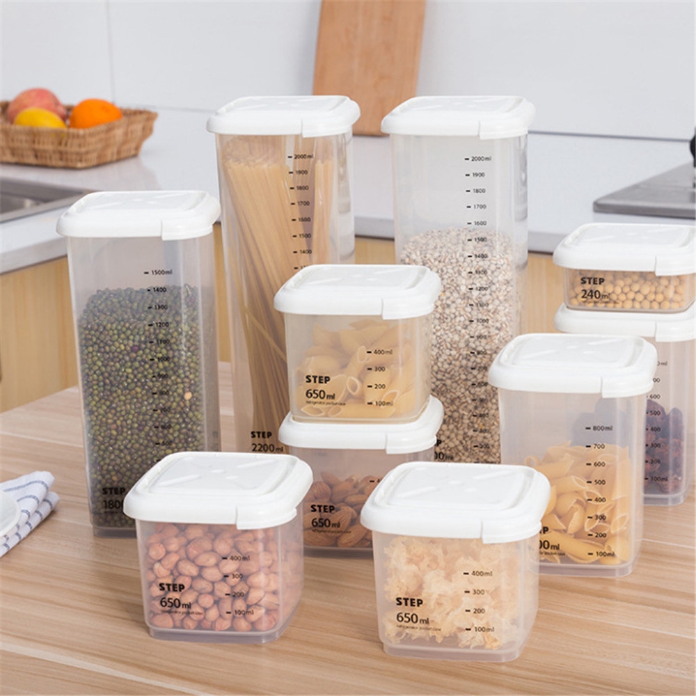 Hộp đựng kín thực phẩm có đánh số đong đơn vị chống ẩm