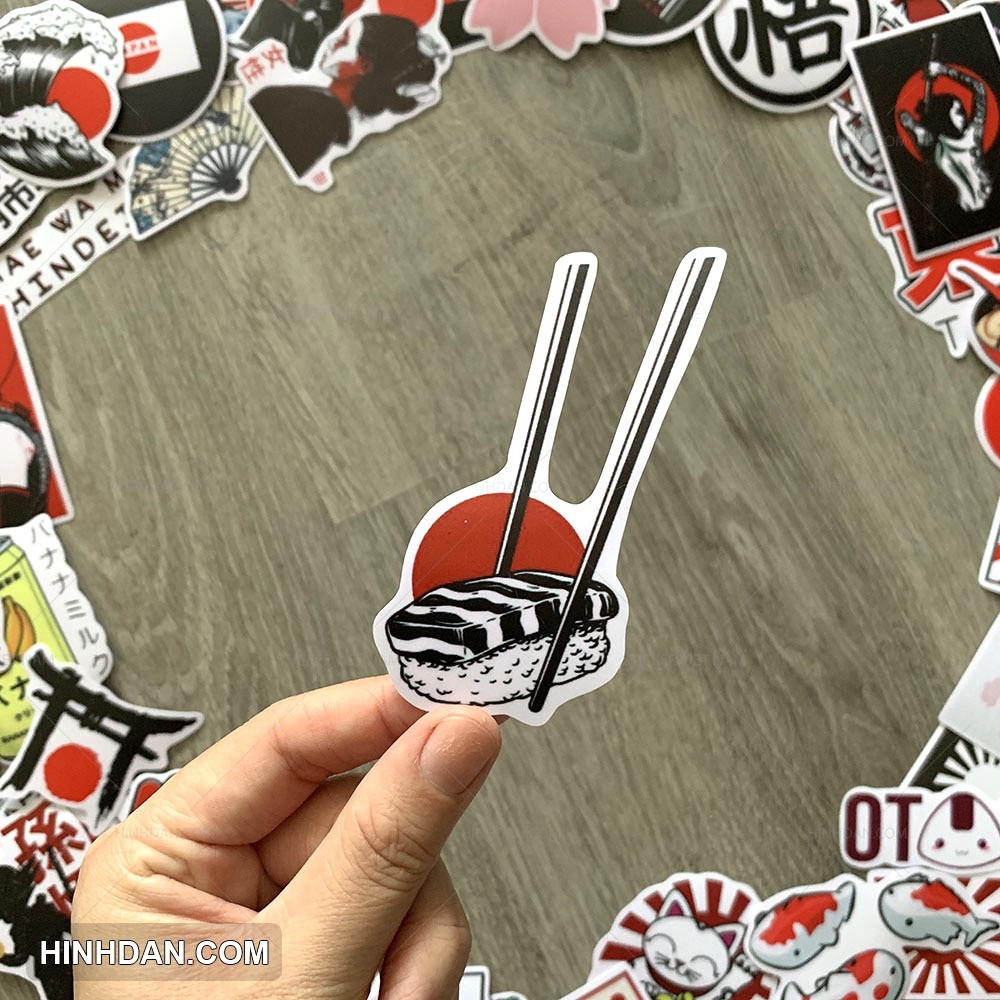 Sticker phong cách Nhật Bản - Japan  chống nước trang trí xe, laptop, nón bảo hiểm, tem dán đàn guitar, xe cub