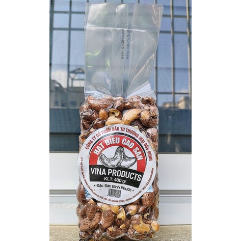Hạt điều cao sản vina 400gr (Túi) - Đặc sản Bình Phước - Đảm bảo hàng ngon nhất thị trường.