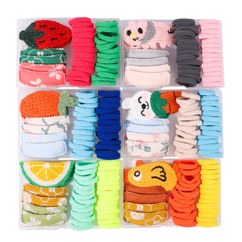 Hộp kẹp tóc/ dây cột tóc KIDSBOWS hình thú hoạt hình dễ thương xinh xắn cho bé gái
