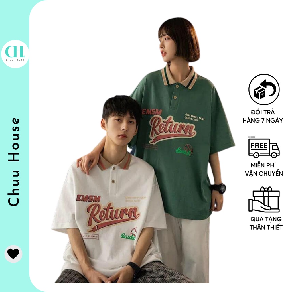 [Có Video + Ảnh Thật] Áo Polo Unisex Nam Nữ Chất Cotton Mềm Mại Năng Động Cá Tính - Chuu House - CH0376