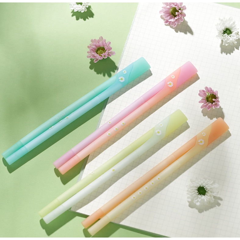 [Hàng mới về] Combo 2 Cây bút đôi Hoa cúc độc đáo - Bút cặp Morning