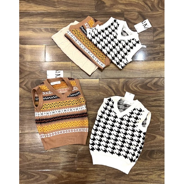 Áo gile len za.za bé trai bé gái 12m-5y