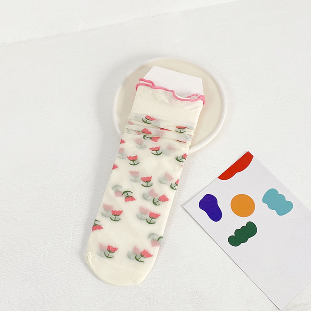 Vớ Cổ Ngắn Phối Ren Thoáng Khí Phong Cách Lolita