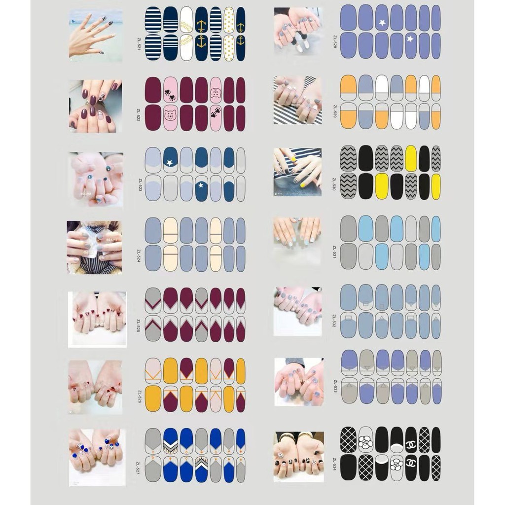 Miếng dán móng tay làm đẹp thời trang chống thấm nước kèm túi đựng