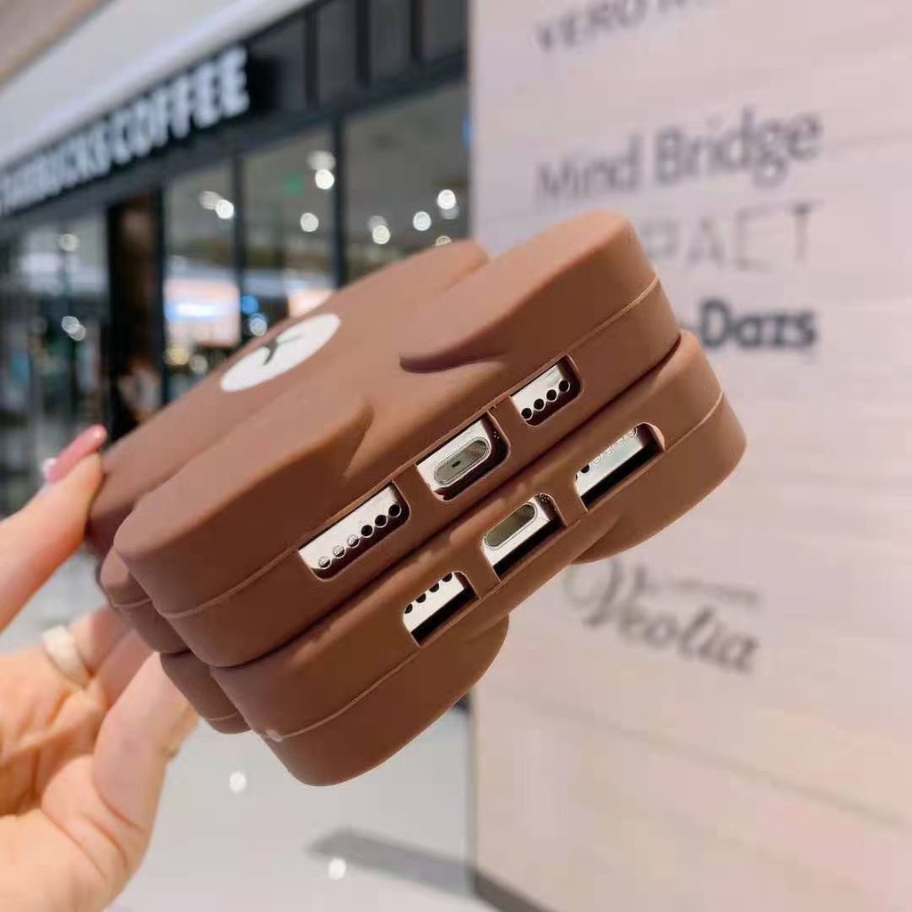 Ốp Điện Thoại Silicone Mềm Hình Gấu 3D Cho iPhone 12 Pro max iPhone 11 Pro max X Xs max 4 4s 5 5s SE 6 6s 7 8 Plus