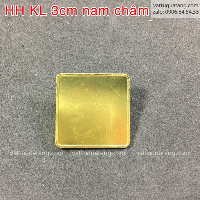 Phôi huy hiệu kim loại vuông 3cm -  nam châm