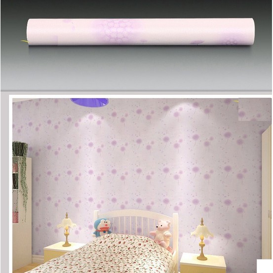 5m Giấy Dán Tường Bồ Công Anh Tím 5m x 0.45m