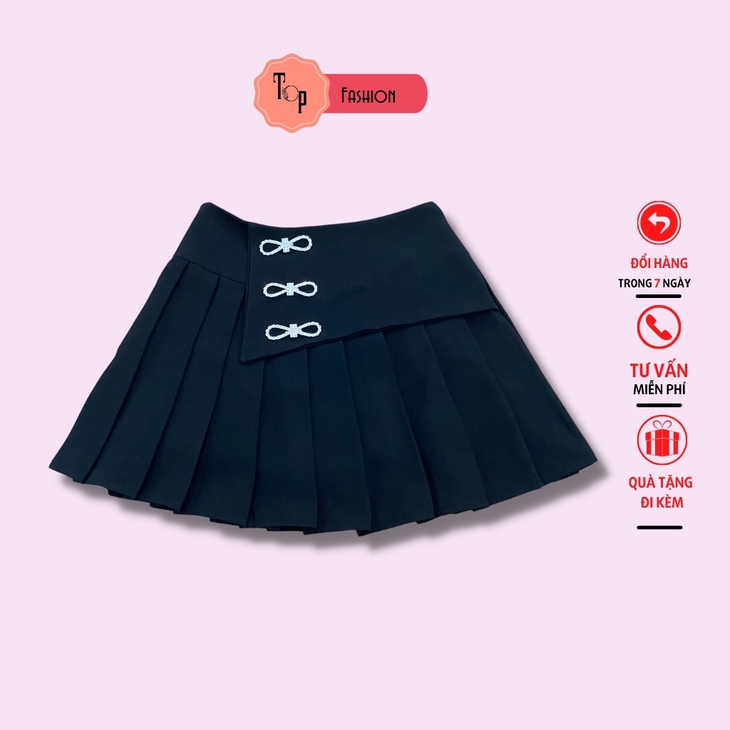 Chân váy xếp ly Top Fashion ,chân váy chữ A  cạp cao chất vải tuyết mưa mềm mịn có quần đùi trong T01 | BigBuy360 - bigbuy360.vn