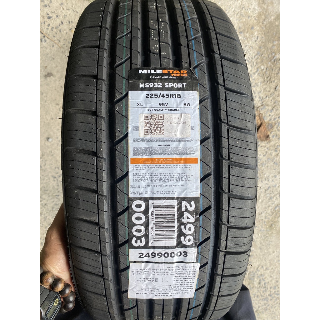 Lốp 225/45r18 Milestar