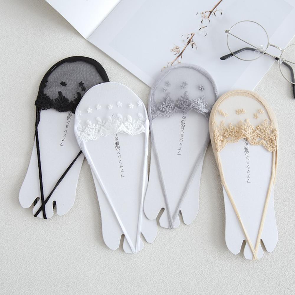 Vớ Thuyền Cao Gót Vải Ren Màu Trơn Thoáng Khí Thời Trang Mùa Hè Cho Nữ