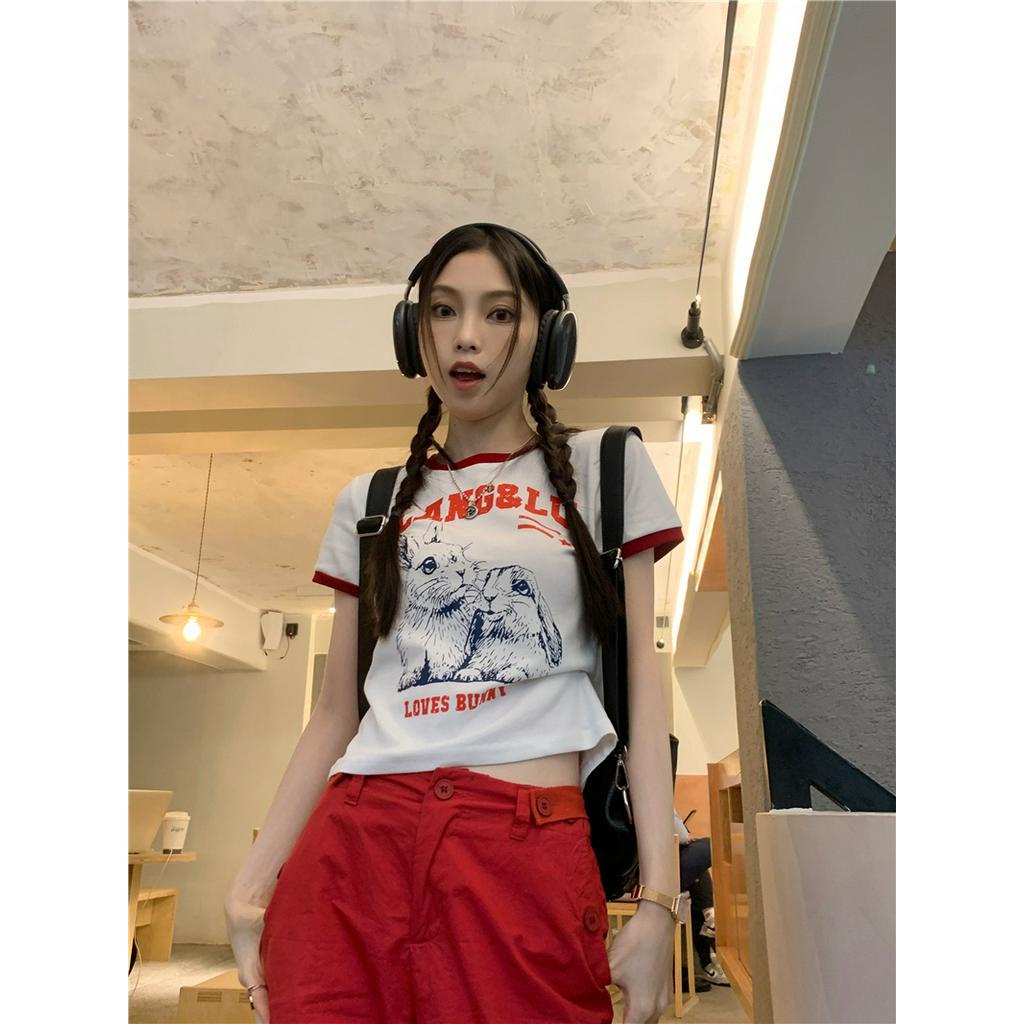 Áo Thun Cổ Tròn Họa Tiết Hoạt Hình Phong Cách Mỹ Thời Trang Mùa Hè 64159
